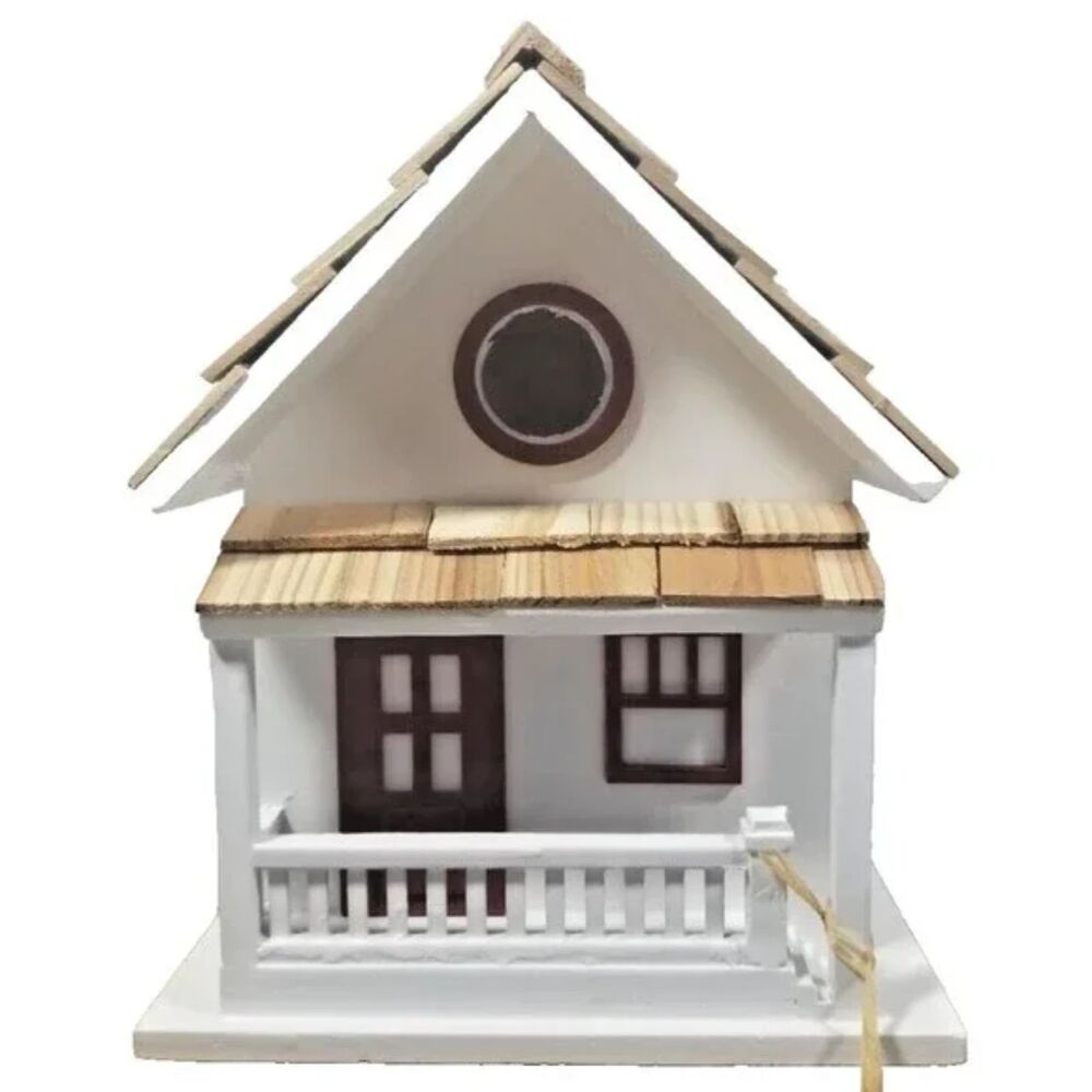 Home Bazaar White Victorian Cottage Design Bird House - Brand New